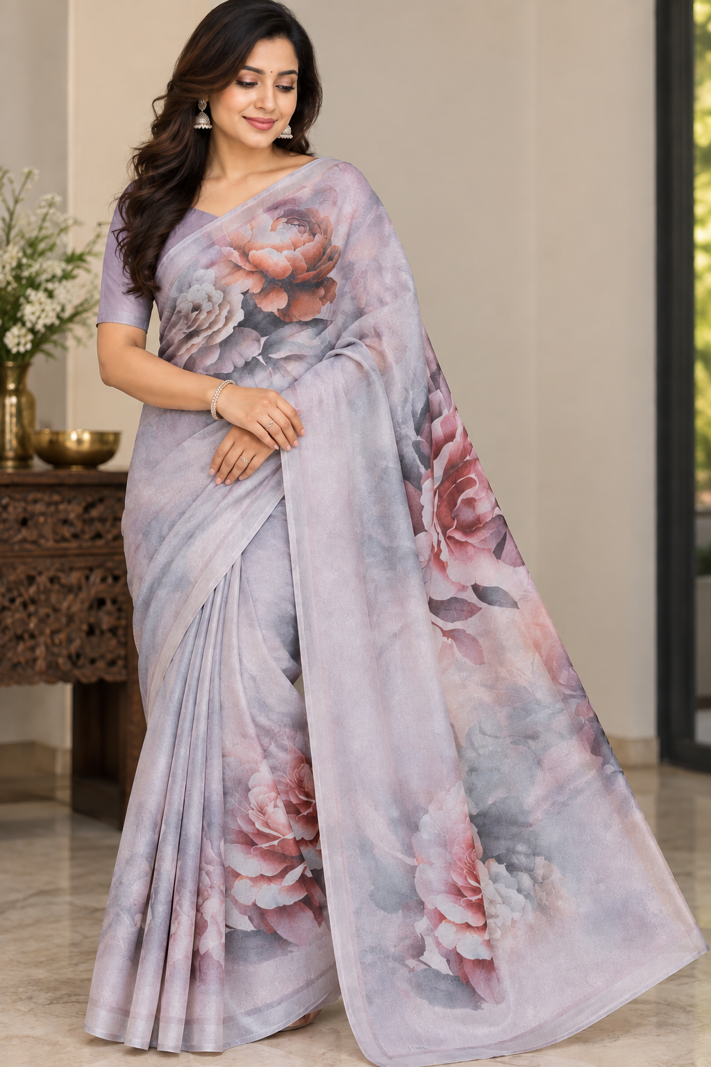 marshmallow Chiffon in Pink — Marshmallo Chiffon saree